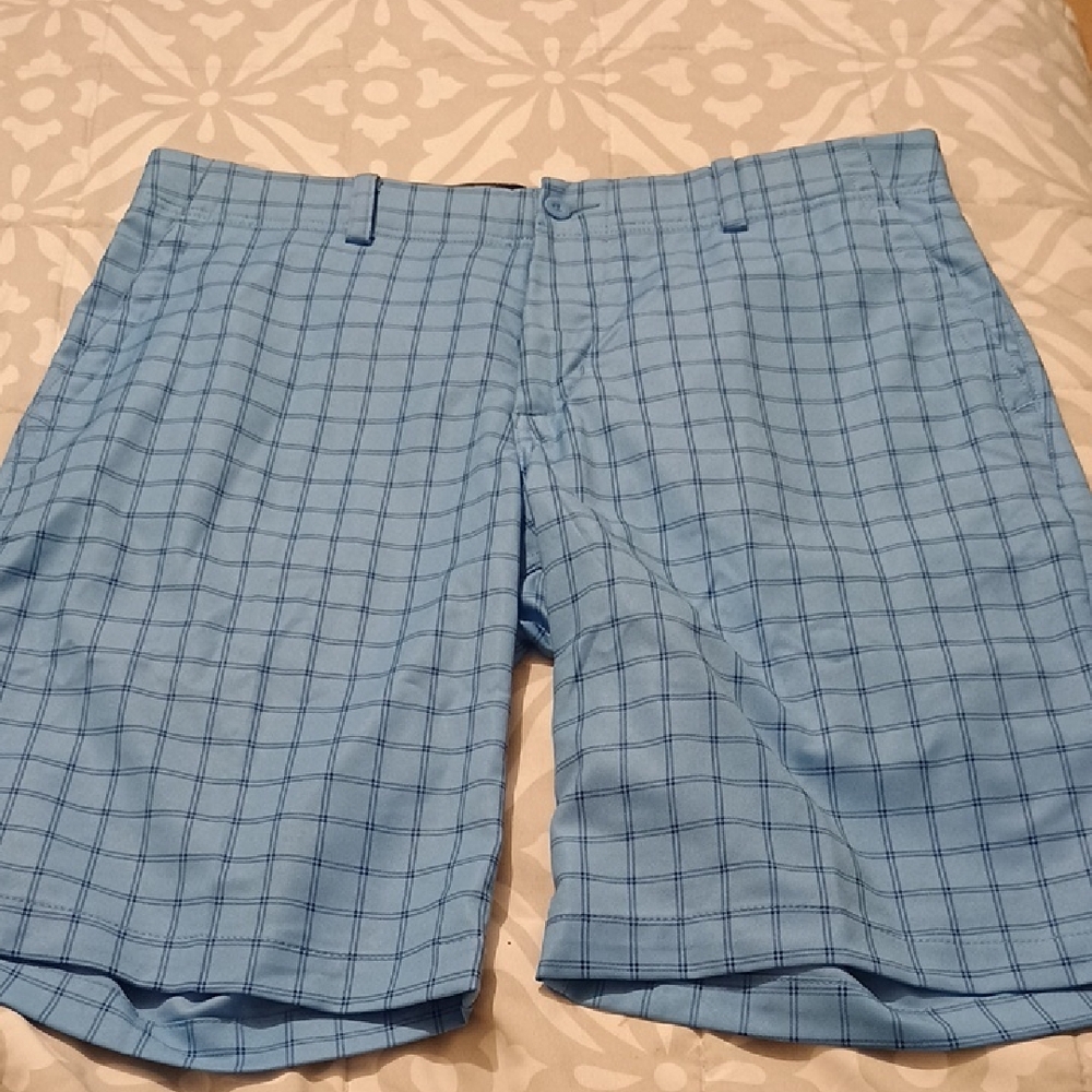 Nike Men's Light Blue Plaid Shorts